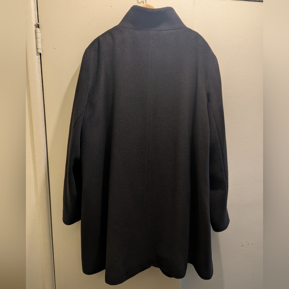 CINZIA ROCCA DUE 100% Women's Wool Funnel Neck A-Line Coat Dark Brown- 22 - Picture 12 of 16